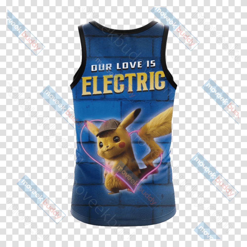Our Love Is Electric Detective Pikachu New Unisex 3d Active Tank, Apparel, Shirt, Jersey Transparent Png