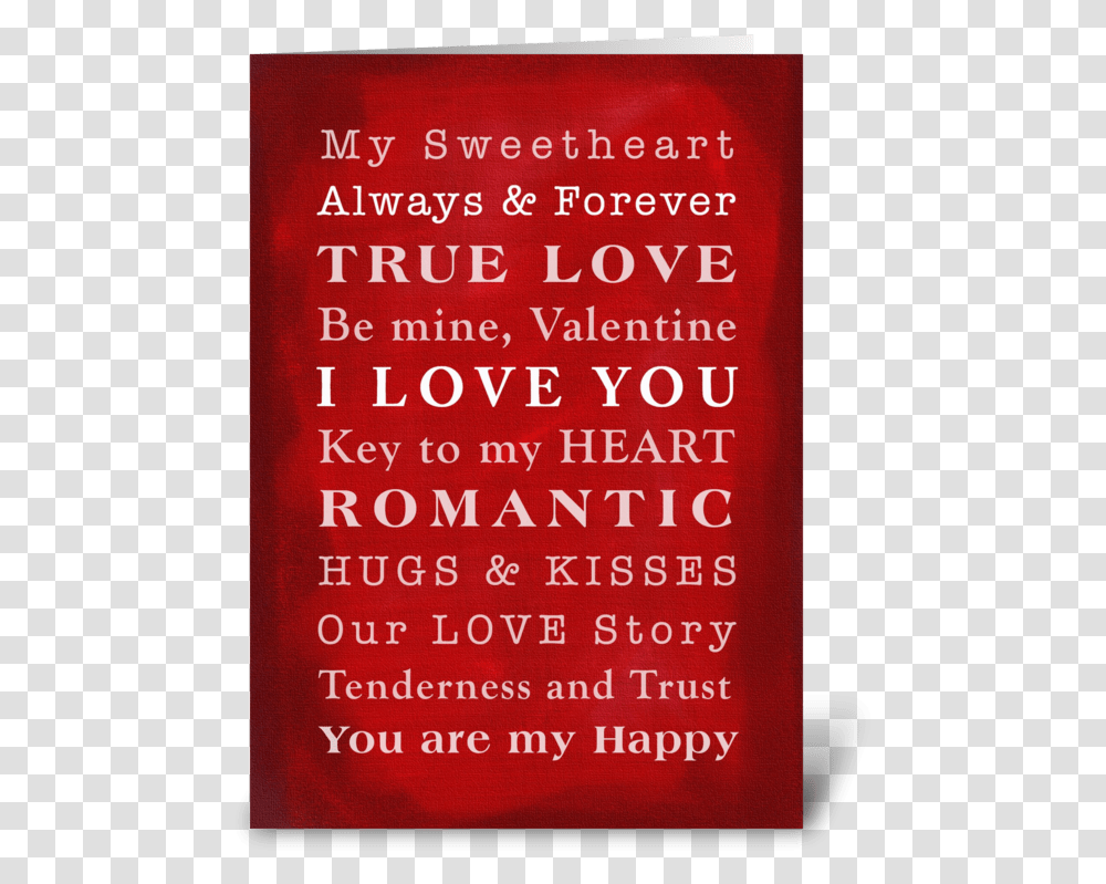 Our Love Story Valentine Card Greeting Card Printing, Word, Alphabet Transparent Png
