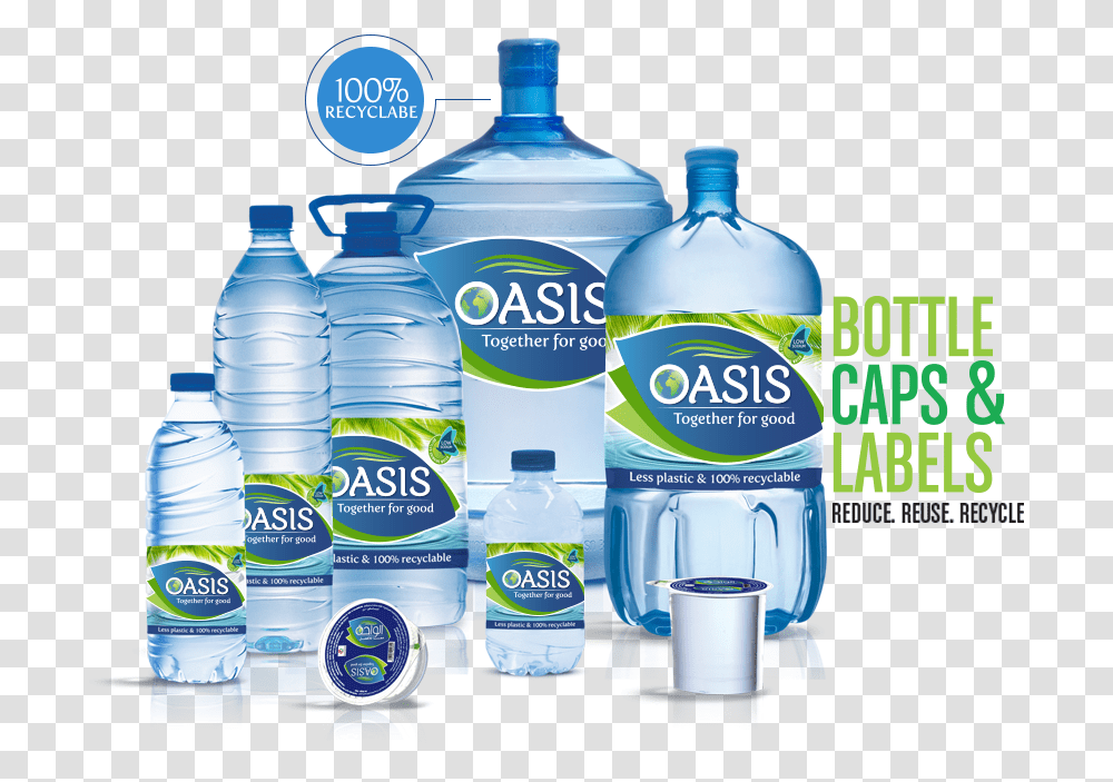 Our Oasis - Together For Good Oasis Mineral Water Label, Beverage, Water Bottle, Drink Transparent Png