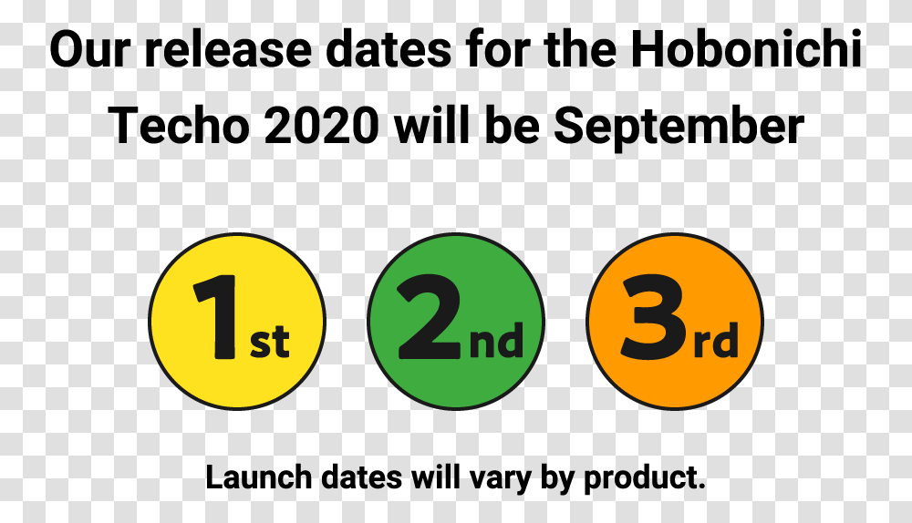 Our Release Dates For The Hobonichi Techo 2020 Will Circle, Number, Alphabet Transparent Png