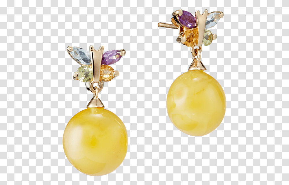 Our Selection Earrings In Milky Amber And Gold With Butterfly Solid, Jewelry, Accessories, Accessory, Ornament Transparent Png