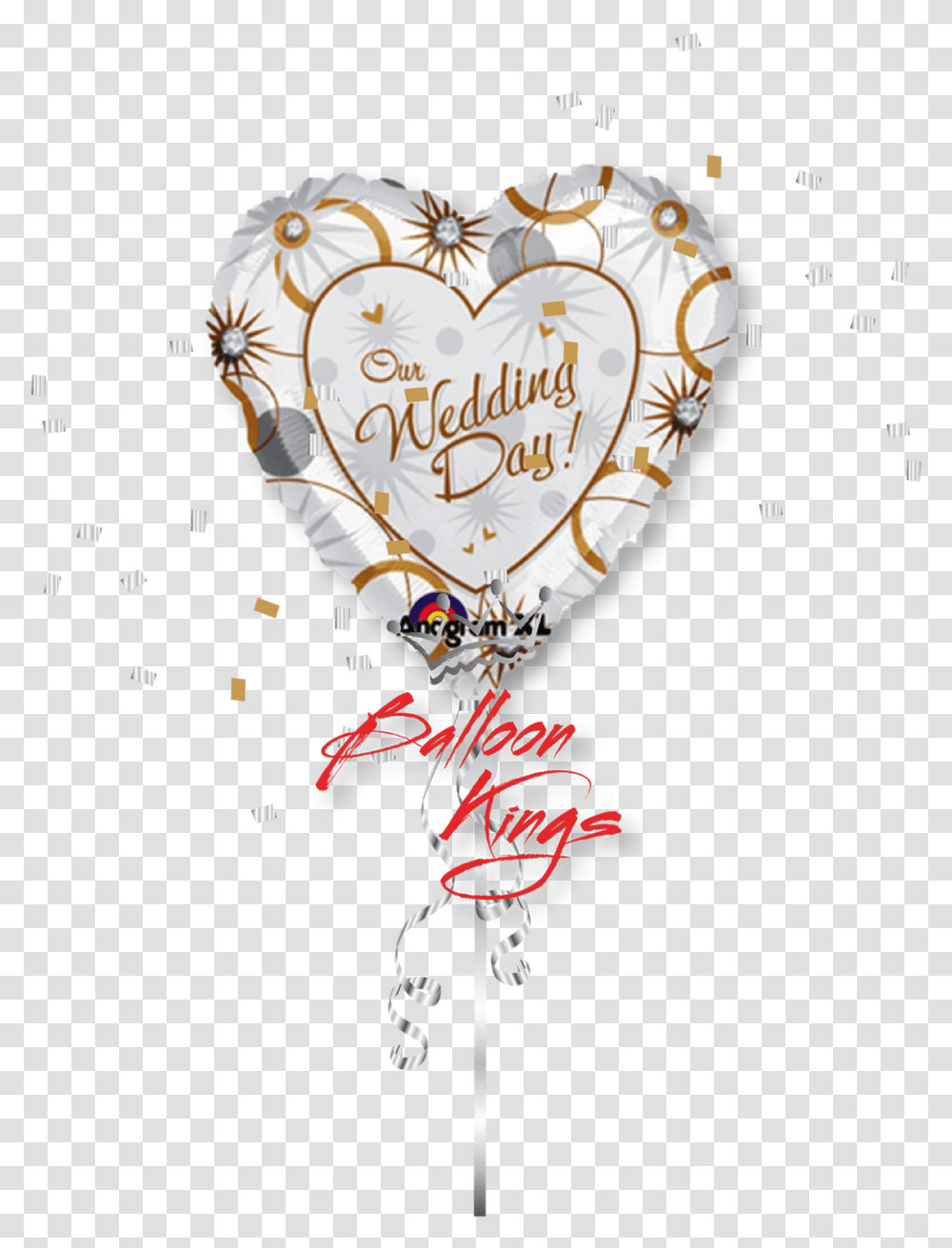 Our Wedding Day Balloon, Heart, Paper, Confetti Transparent Png
