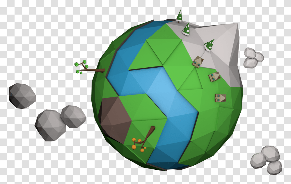 Our World Low Poly Earth, Sphere, Ball, Nature, Outdoors Transparent Png