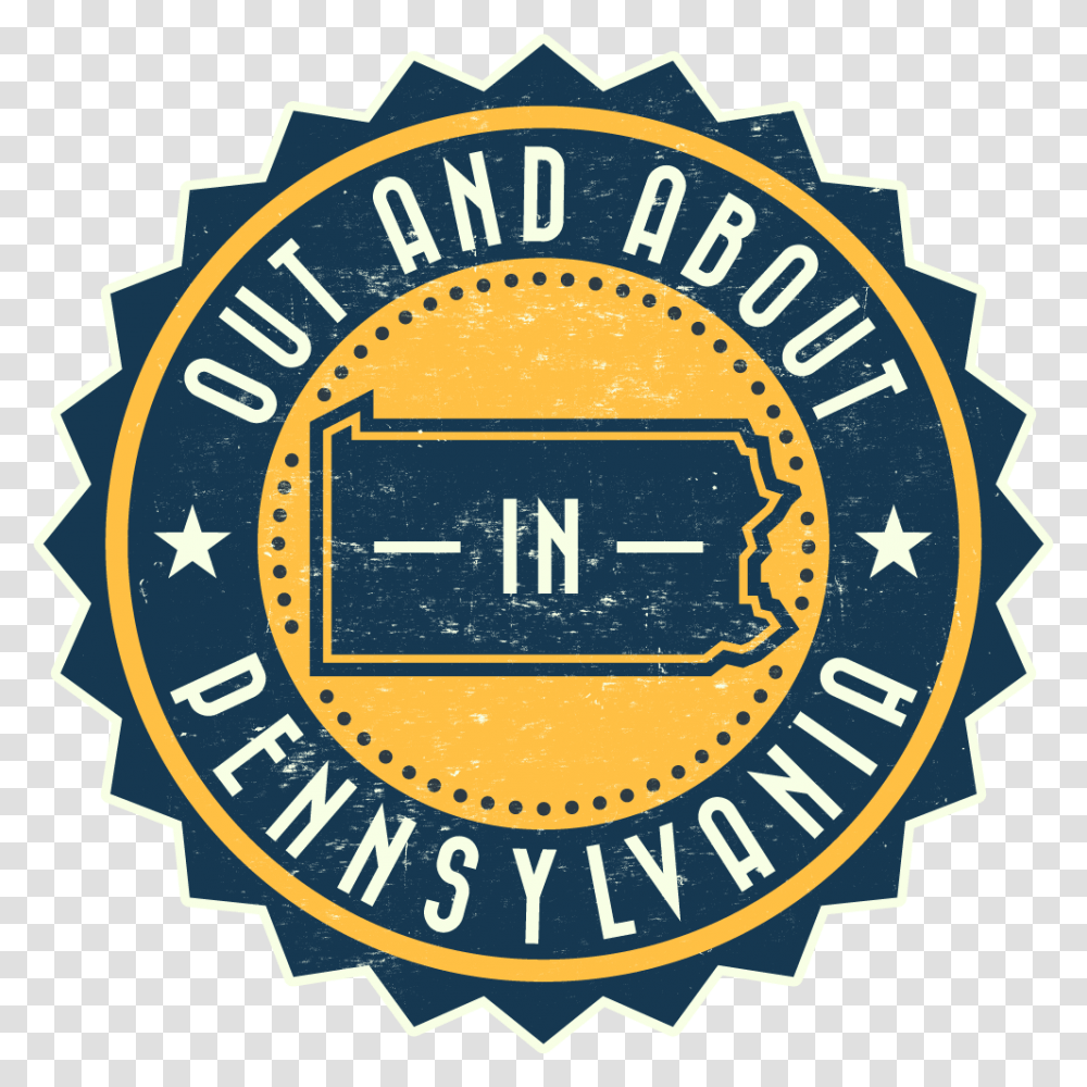 Out And About In Pennsylvania Seal Frame Stamp Template, Logo, Trademark, Badge Transparent Png