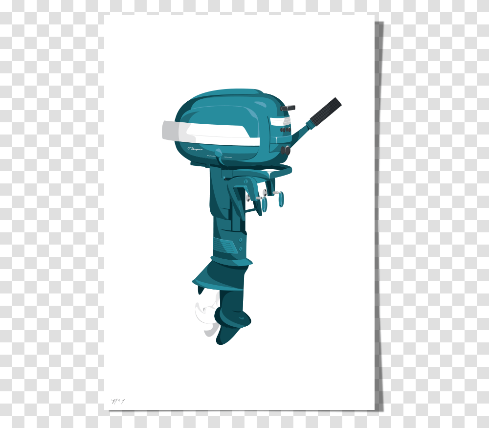 Outboard Motor Art Print With Optional Frame Art, Appliance, Blow Dryer, Hair Drier, Paintball Transparent Png