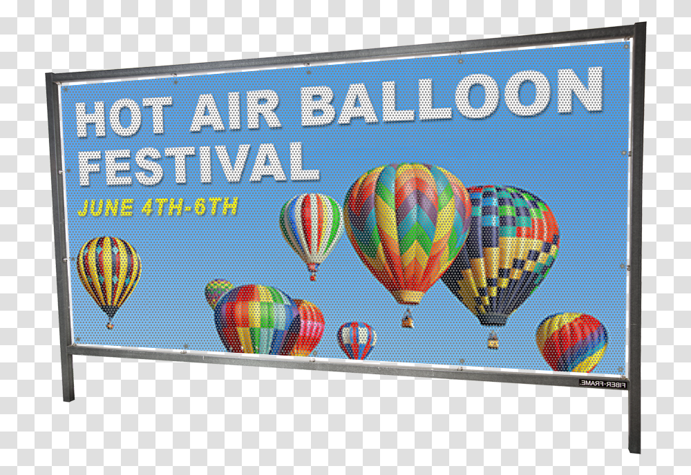 Outdoor Banner Frame Hot Air Balloon, Advertisement, Vehicle, Transportation, Aircraft Transparent Png