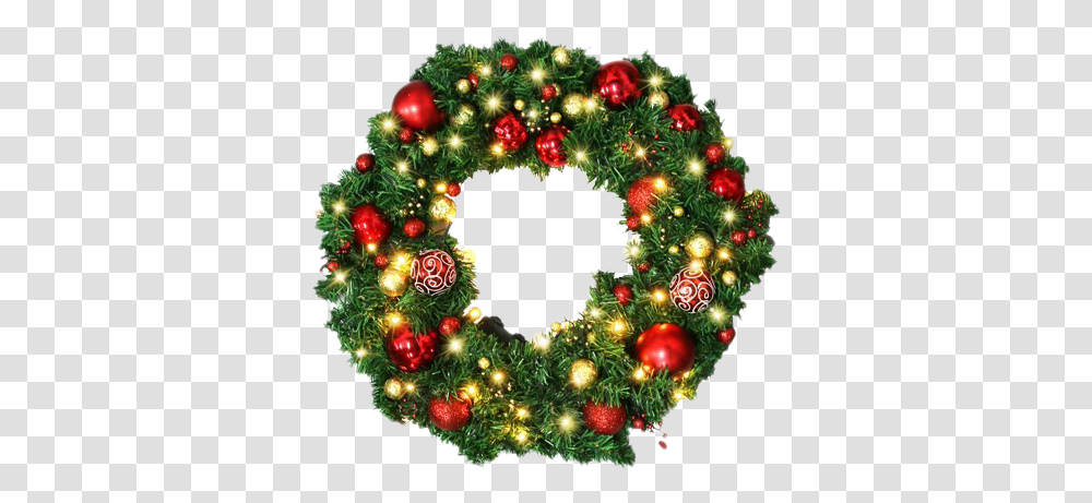 Outdoor Christmas Garland Free Download Mart Wreath With Christmas Lights, Christmas Tree, Ornament, Plant Transparent Png