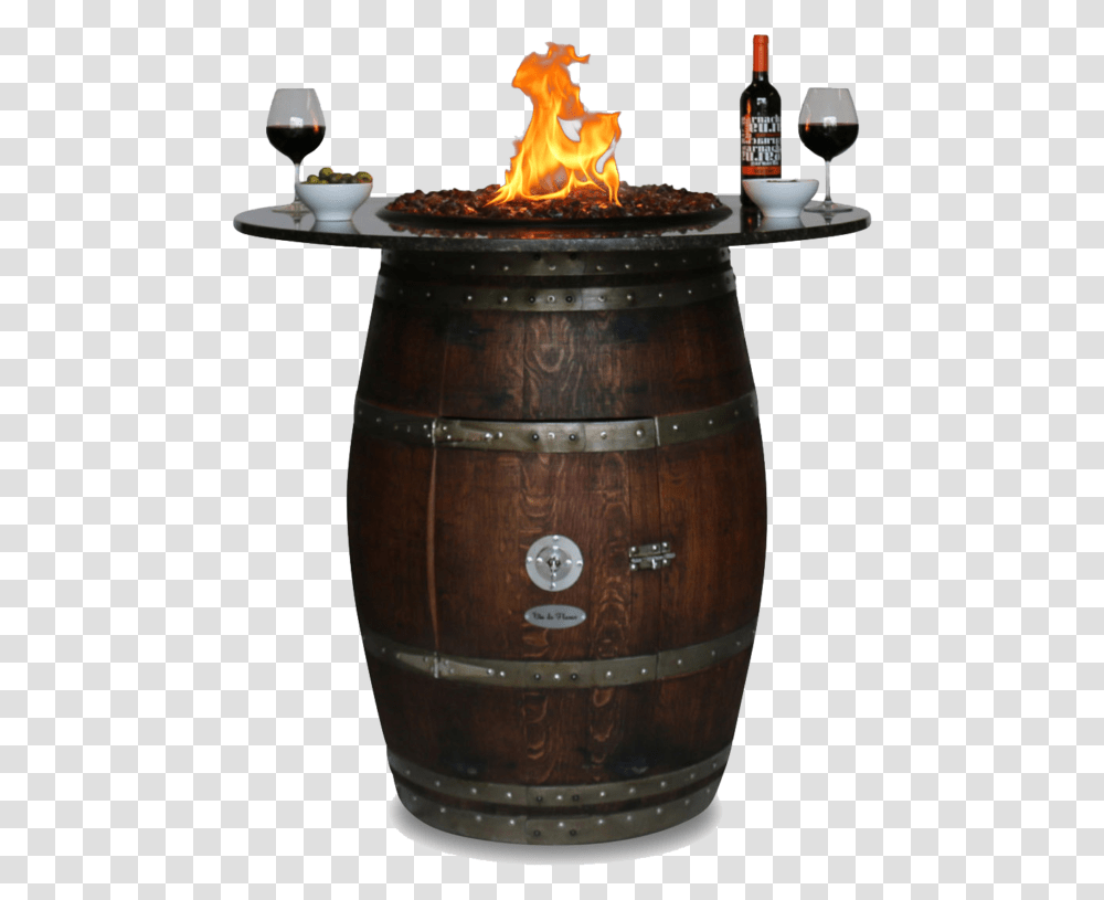 Outdoor Fire Pits Northwest Metalcraft Wine Barrel Fire Pit Lowes, Flame, Milk, Beverage, Drink Transparent Png