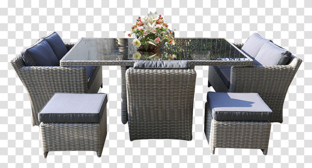 Outdoor Rattan Set, Furniture, Chair, Tabletop, Plant Transparent Png