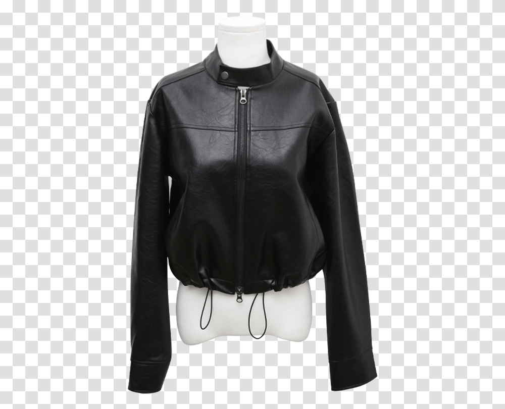 Outerwear Leather Jackets Stylenanda Korea Solid, Clothing, Apparel, Coat, Long Sleeve Transparent Png