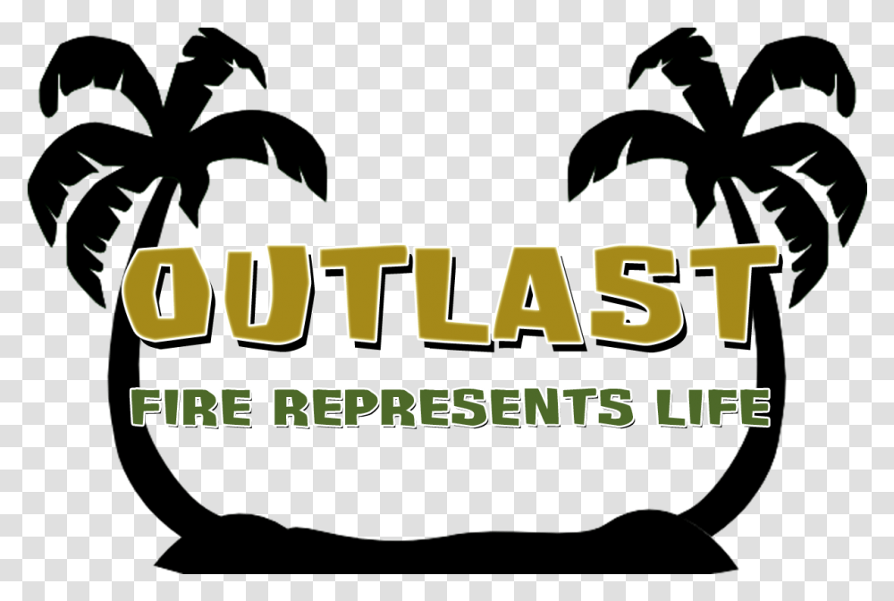 Outlast Silhouette Palm Tree, Text, Word, Vegetation, Plant Transparent Png