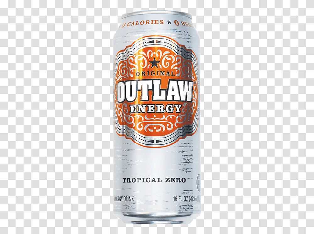 Outlaw Energy Tropical Zero Caffeinated Drink, Beer, Alcohol, Beverage, Lager Transparent Png