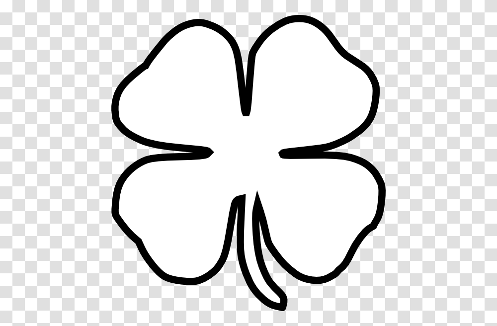 Outline 4 Leaf Clover Clipart, Stencil, Heart, Logo Transparent Png