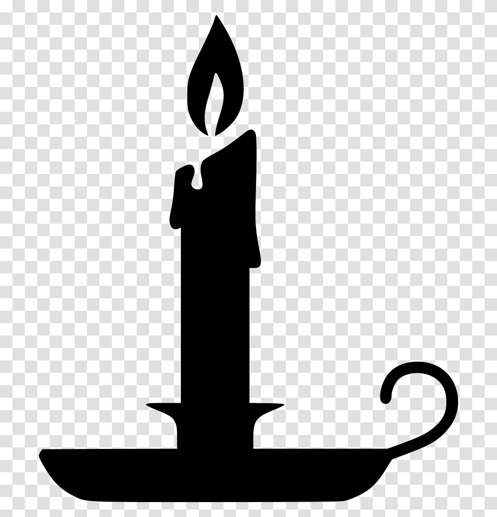 Outline Candles Candle Black And White, Silhouette, Stencil, Hook, Shovel Transparent Png