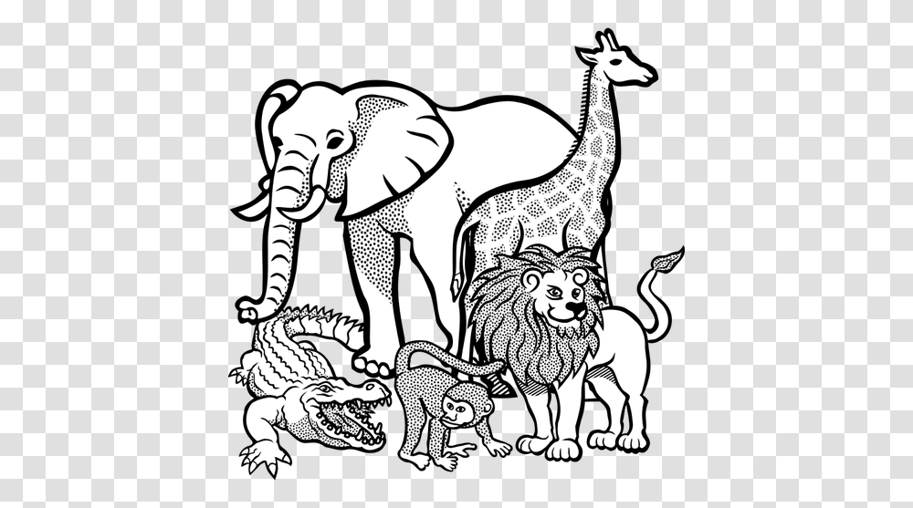 Outline Drawing Of African Animals, Mammal, Wildlife, Giraffe, Antelope Transparent Png