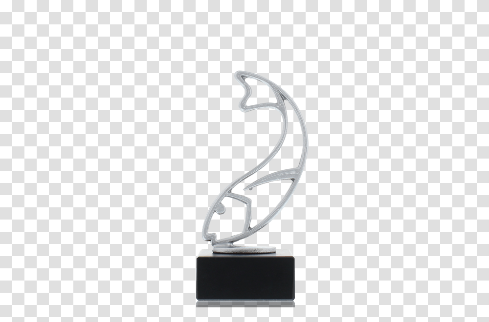 Outline Figure Fish Silver Coloured Fishing, Trophy, Sculpture Transparent Png
