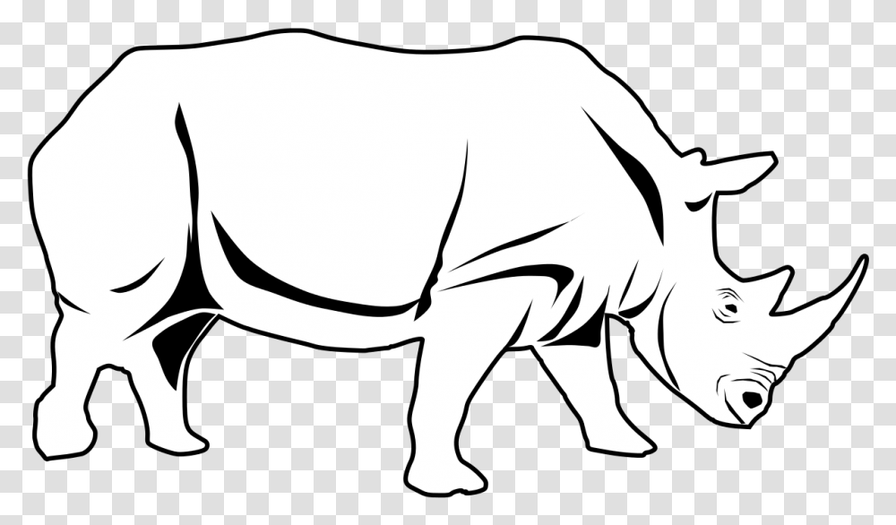 Outline Image Of Rhino, Mammal, Animal, Wildlife, Aardvark Transparent Png