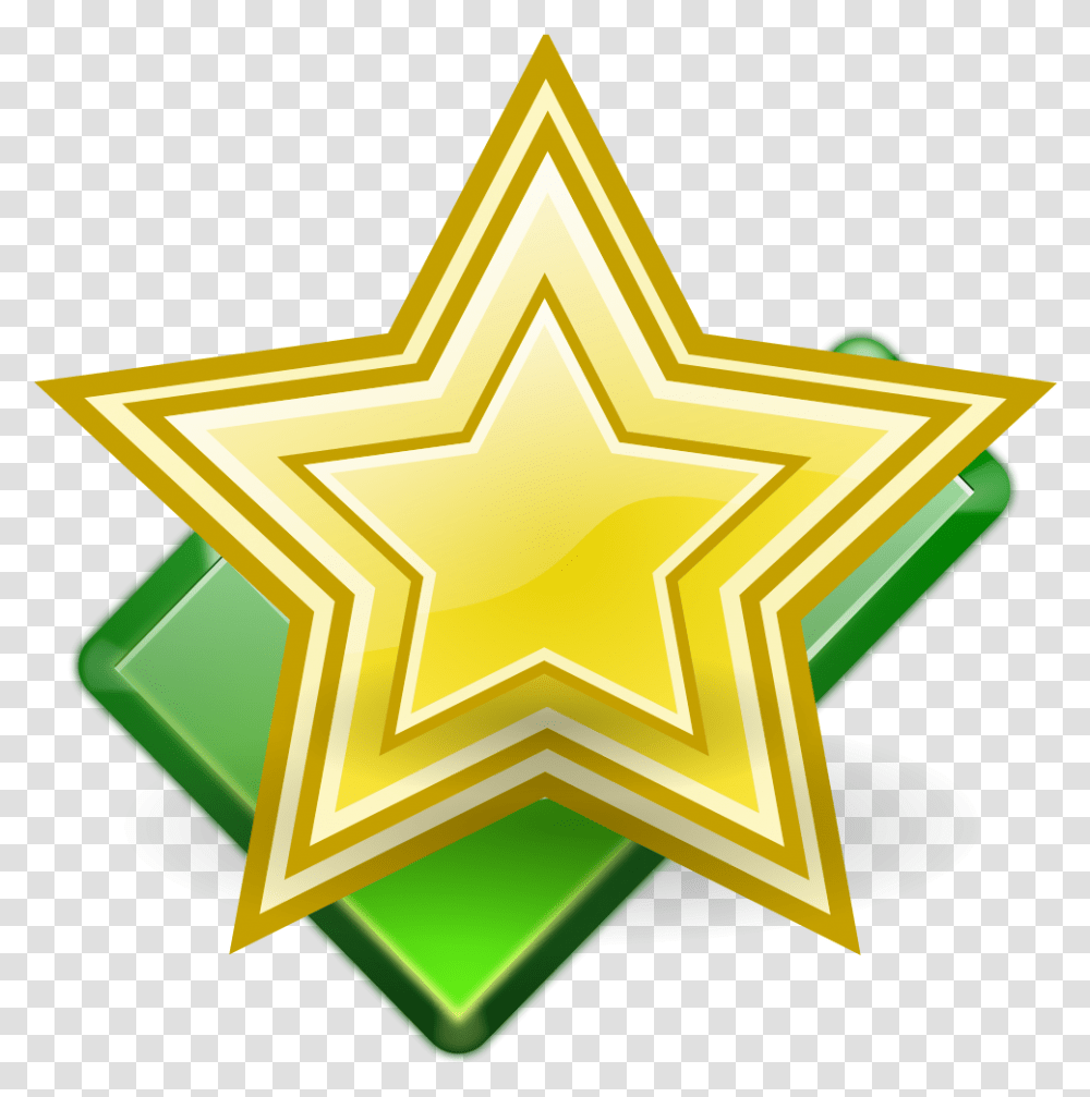 Outline Image Of Trophy, Cross, Star Symbol, Gold Transparent Png