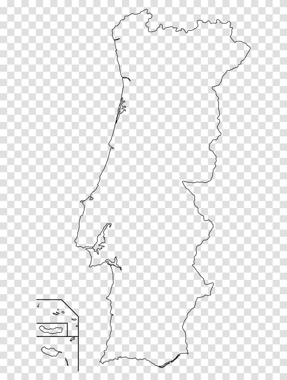 Outline Map Of Portugal, Gray, World Of Warcraft Transparent Png