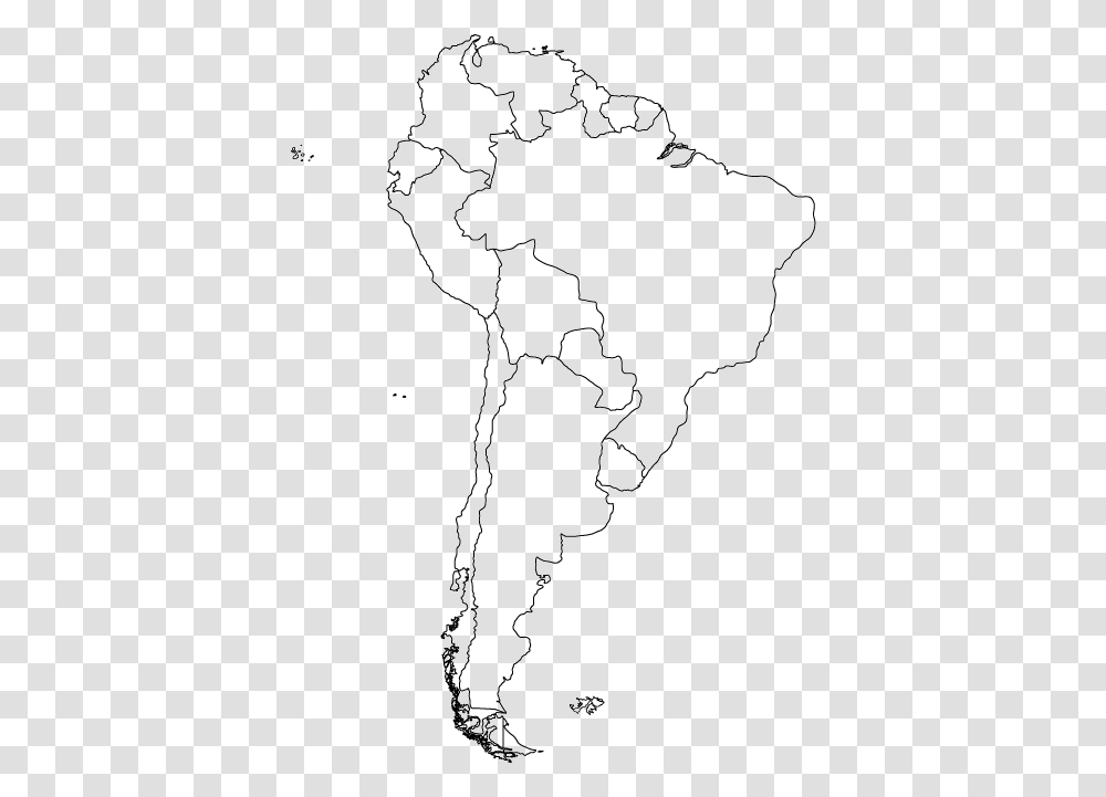Outline Map Of South America South America Blank Map, Diagram, Plot, Atlas, Person Transparent Png