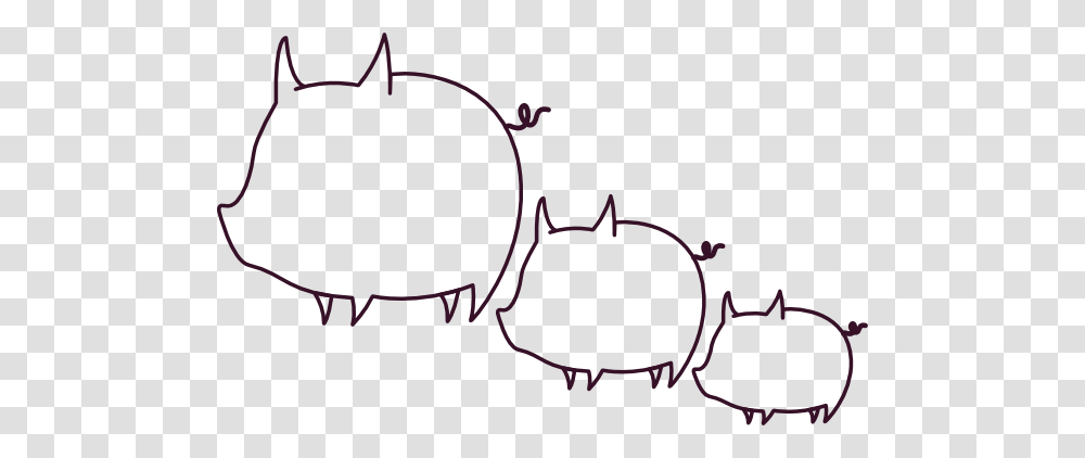 Outline Of A Pig, Animal, Food, Piggy Bank Transparent Png