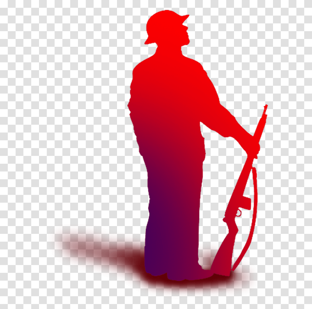 Outline Of Army Man Soldier Silhouette, Person, Cat, Mammal, Animal Transparent Png