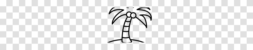 Outline Of Coconut Tree Collection Of Coconut Tree Outline, Gray Transparent Png