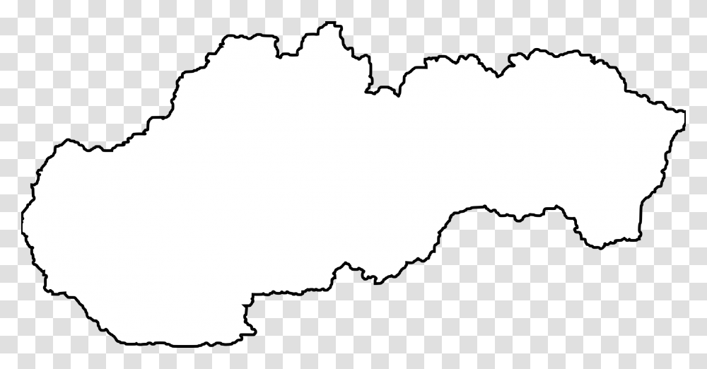 Outline Of Slovakia With White Fill Icons, Plot, Stencil, Map, Diagram Transparent Png