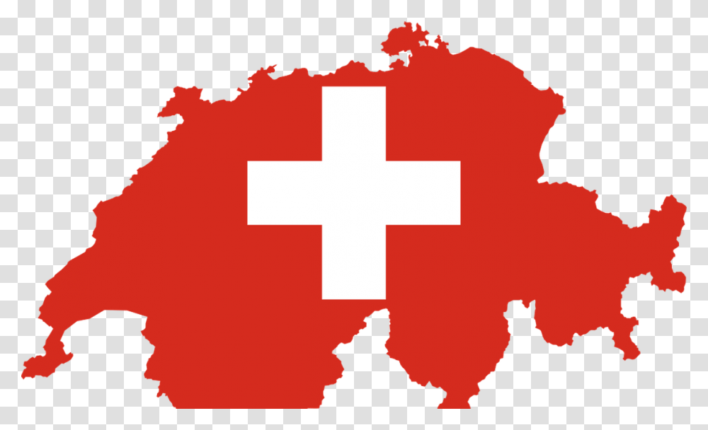 Outline Of Switzerland Mashed Up With Swiss Flag Design Switzerland Map With Flag, First Aid, Logo, Trademark Transparent Png