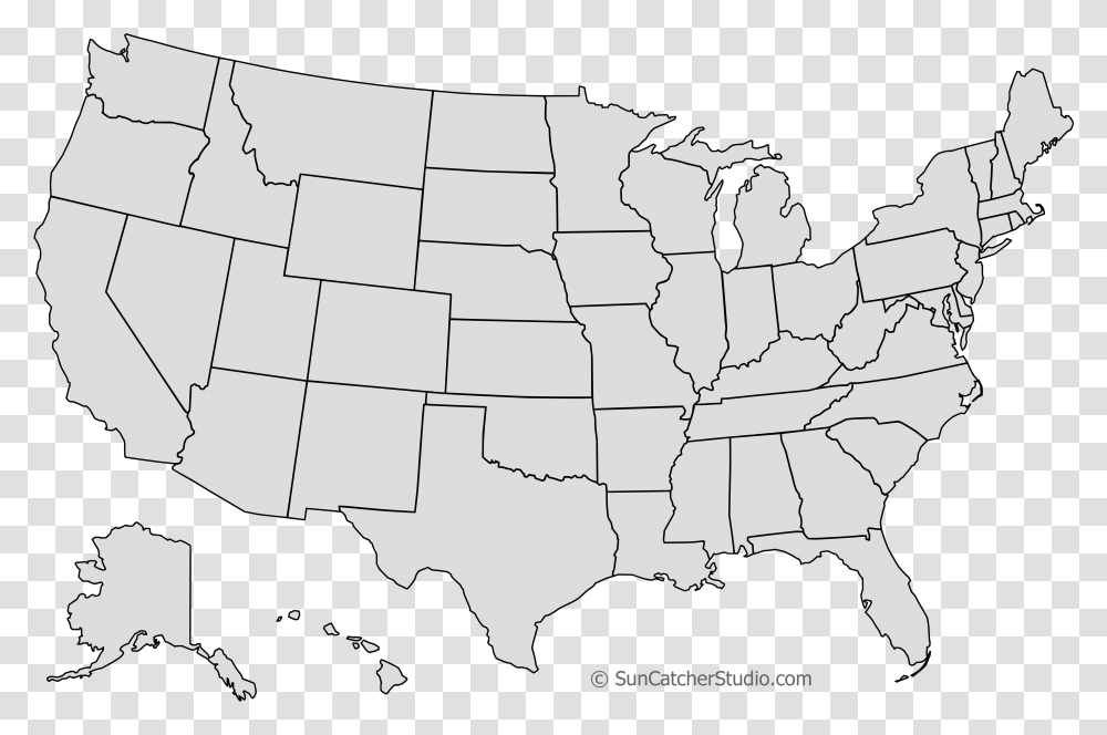 Outline Of United States, Map, Diagram, Plot, Atlas Transparent Png