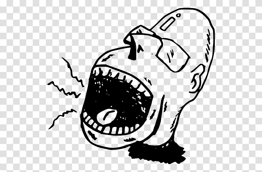 Outline People Man Guy Face Person Human Cartoon Screaming Clip Art, Stencil, Grenade, Bomb, Weapon Transparent Png