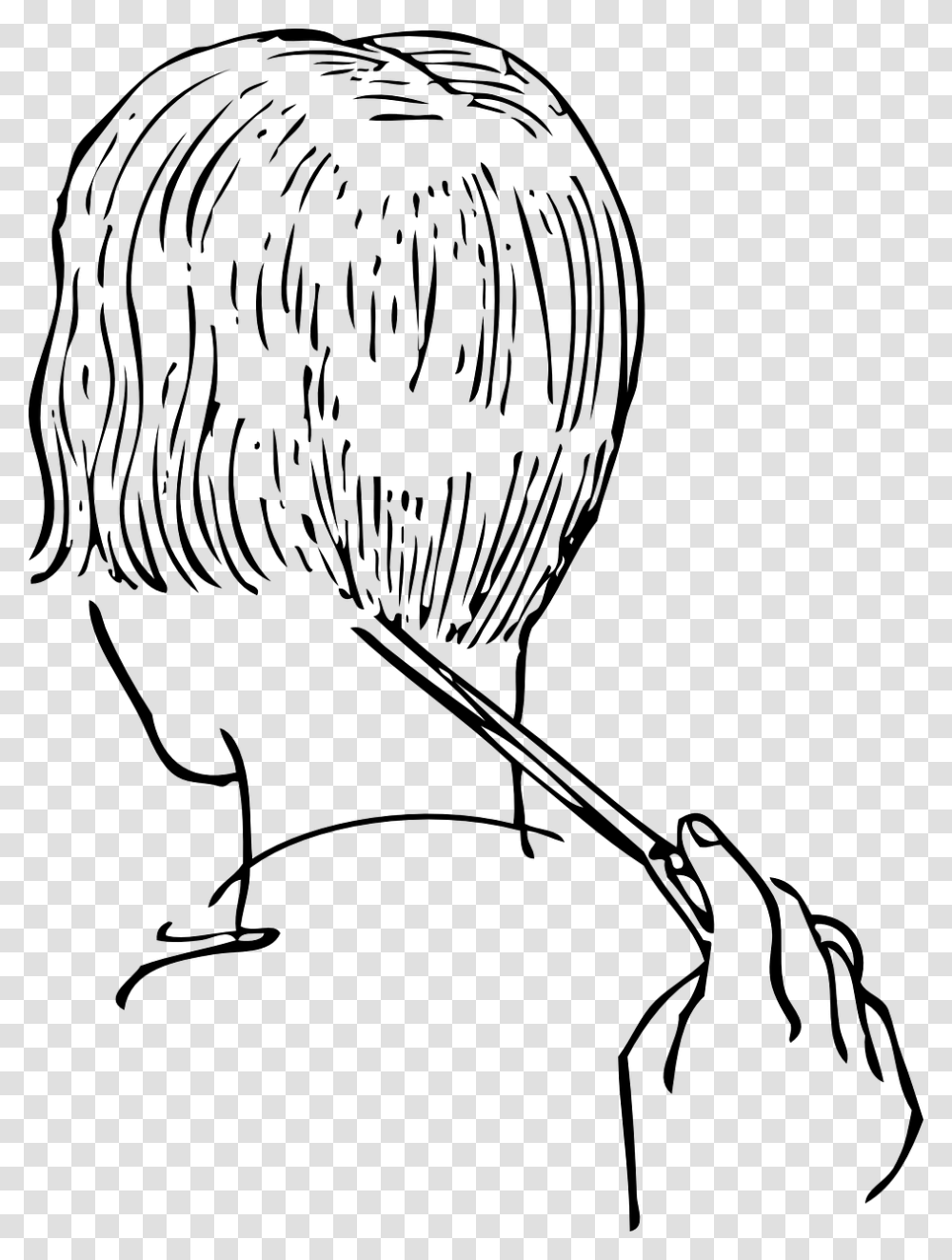 Outline Pictures Of Cutting Hair, Gray, World Of Warcraft Transparent Png