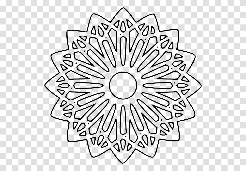 Outline Star Figure Round Art Mandala Outlines Ramadan Kids Printable, Snowflake, Pattern, Floral Design Transparent Png