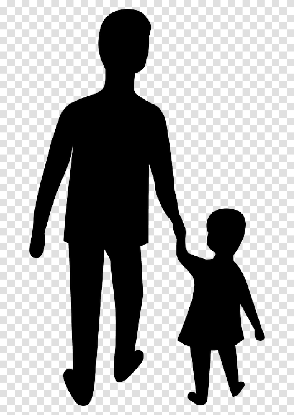 Outline Symbol Hand People Kid Silhouette Adult Adult And Child Holding Hands Cartoon, Person, Human, Family Transparent Png