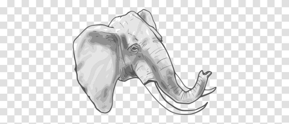 Outline Vector Graphics Of Elephant Elephant Head Coloring Page, Shoe, Footwear, Apparel Transparent Png