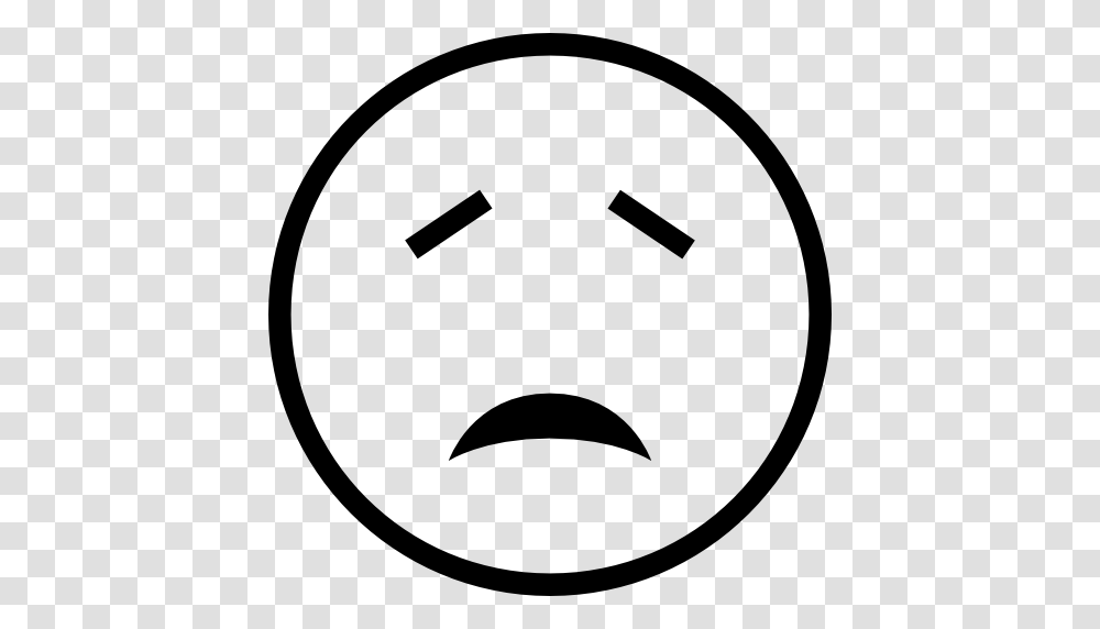 Outlined Symbol Face Outline Sad Faces Interface Haw Emoji, Stencil, Baseball Cap, Hat Transparent Png