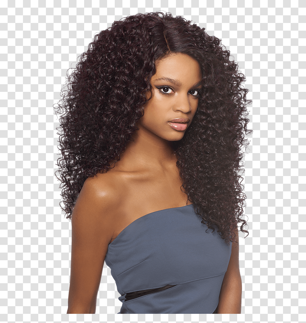 Outre Lace Front Wig Batik Dominican Curly Bundle Hair Wig, Person, Human, Black Hair Transparent Png