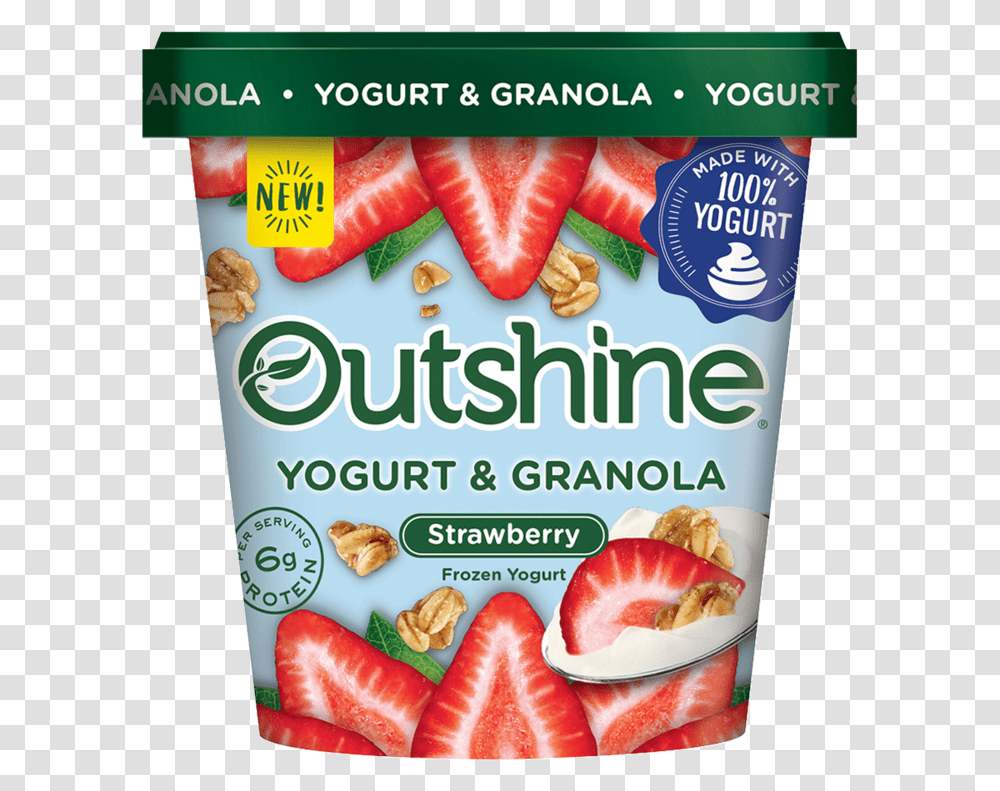 Outshine Strawberry Frozen Yogurt With Granola Outshine Yogurt And Granola, Plant, Food, Poster, Advertisement Transparent Png
