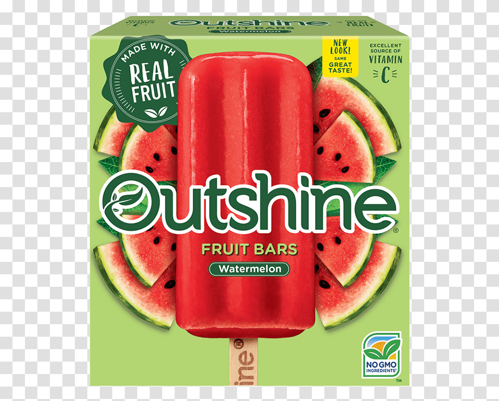 Outshine Watermelon Fruit Bars 6 Ct Box Outshine Popsicles, Plant, Food, Ice Pop Transparent Png