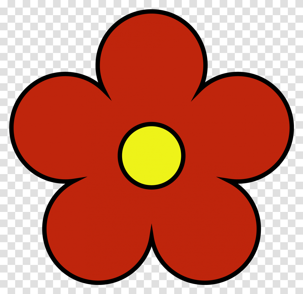 Outside Red Inside Yellow Flower Cute Flower Clipart, Logo, Symbol, Trademark, Leaf Transparent Png
