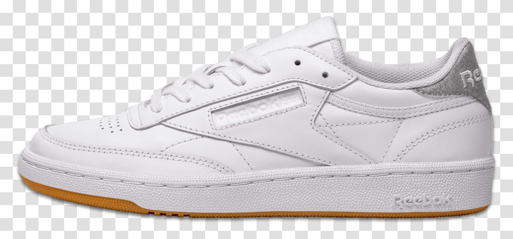 Outside View Of White Reebok Club C Sneakers, Shoe, Footwear, Apparel Transparent Png
