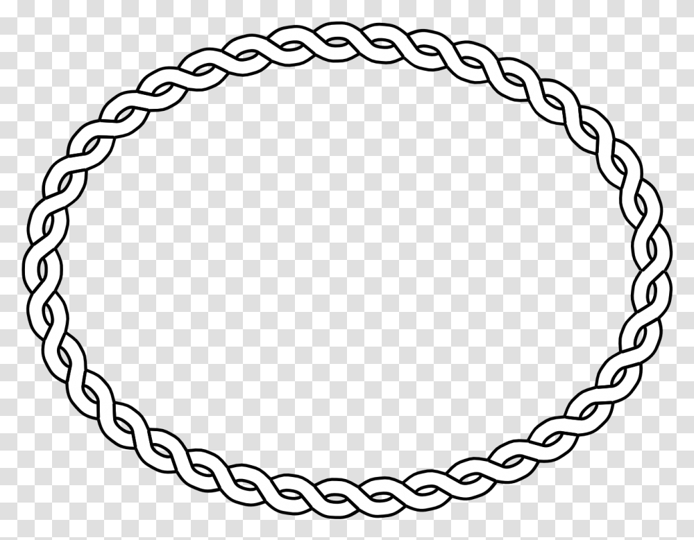Oval Black And White Clipart Circle Rope Border, Chain Transparent Png