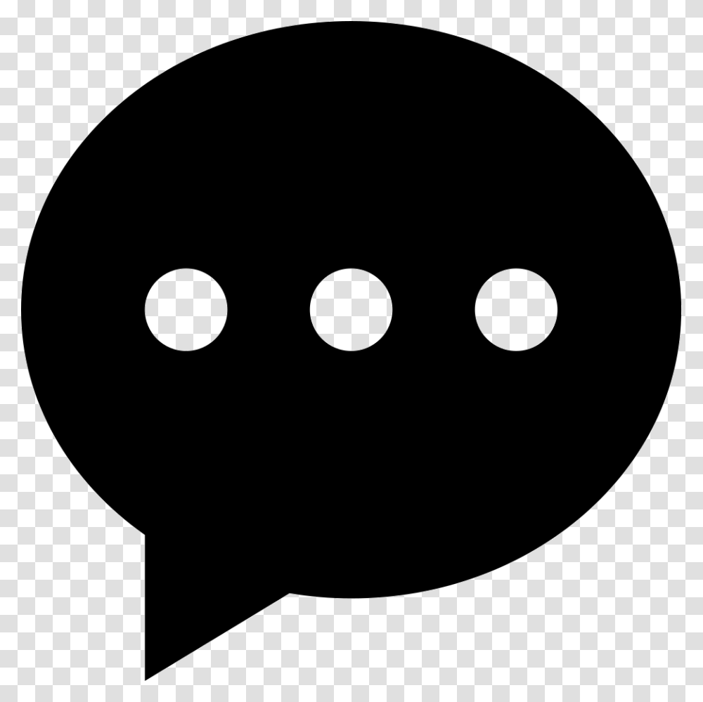 Oval Black Speech Balloon With Three Dots Inside Icon Free, Sport, Sports, Texture, Stencil Transparent Png