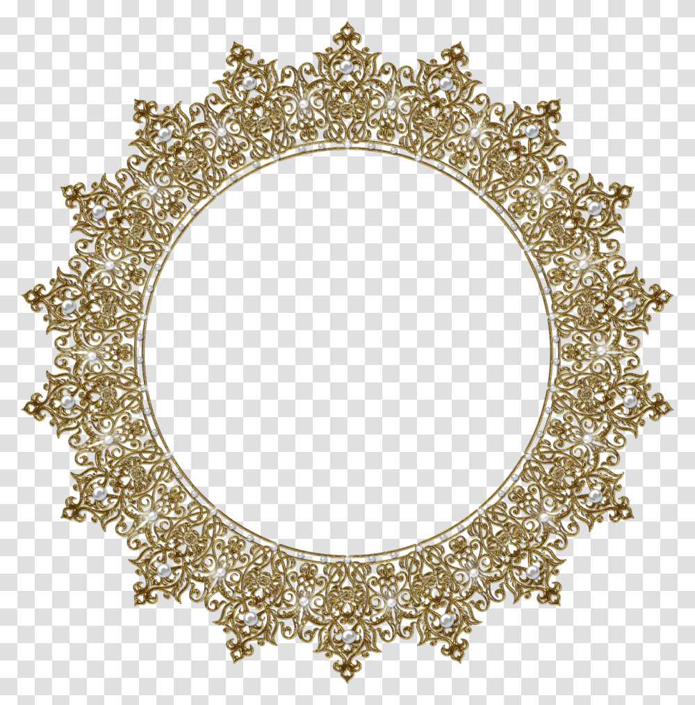 Oval Victorian Border Islamic Frame, Chandelier, Lamp, Wreath, Gold Transparent Png