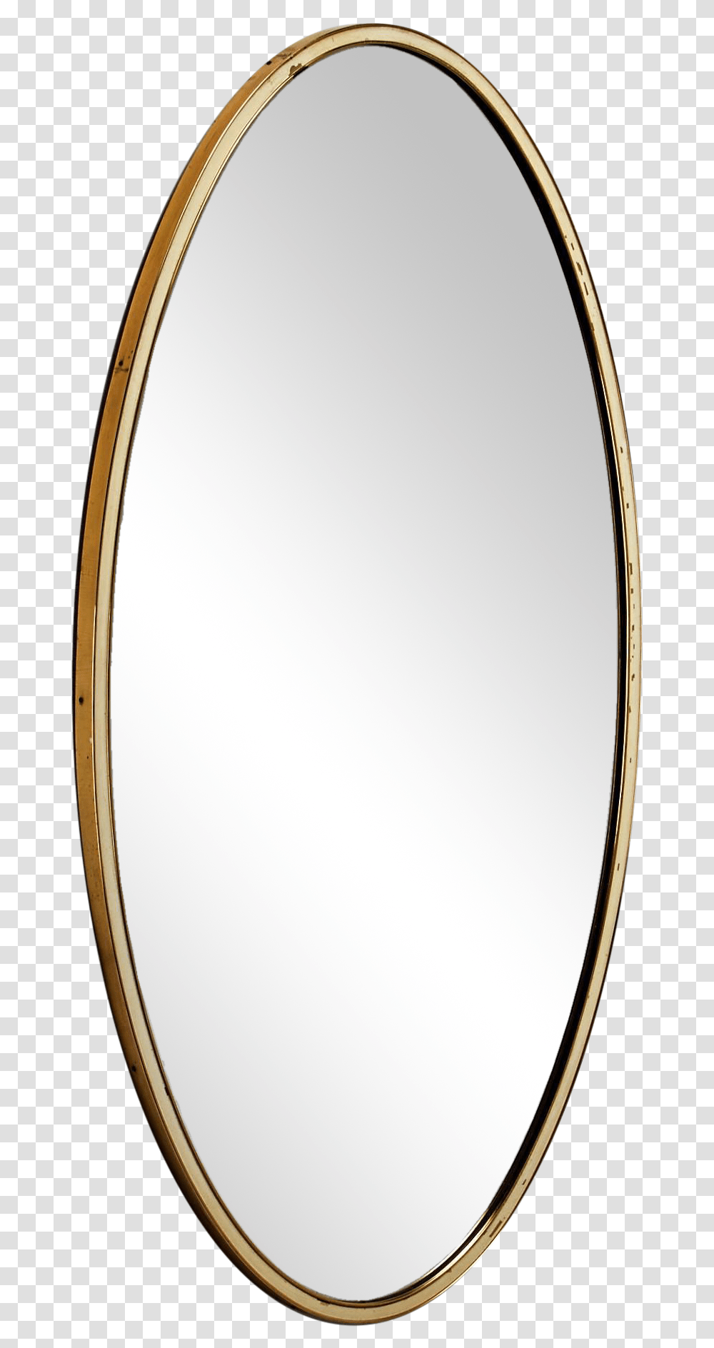 Oval Wall Mirror With Brass Frame And White Rim Germany Circle Transparent Png