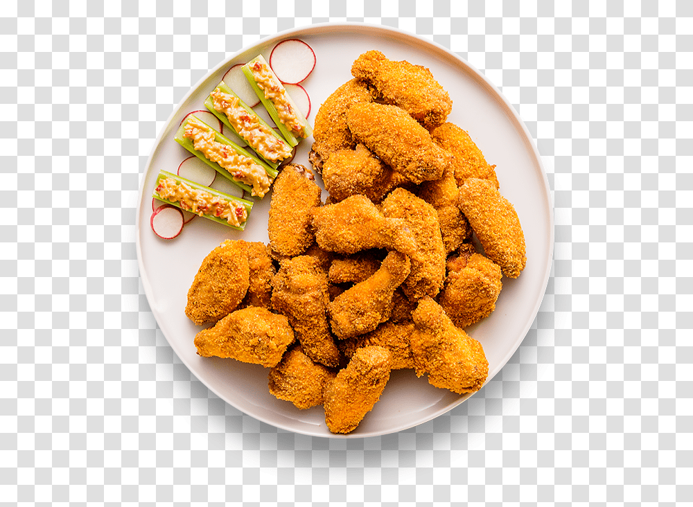 Oven Fried Chicken Wings Top View Buffalo Wings, Food, Nuggets, Meal, Sweets Transparent Png