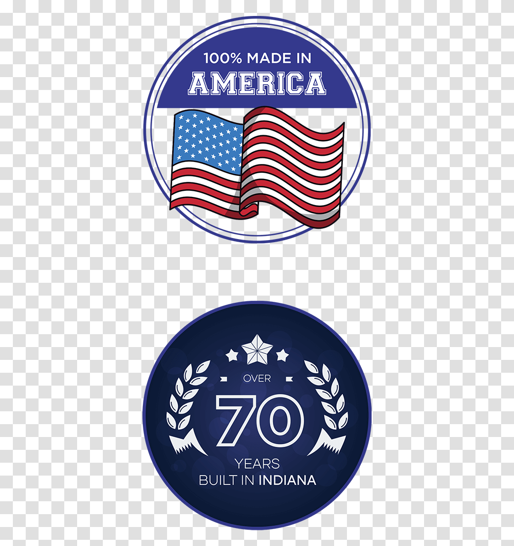 Over 70 Years Built In Indiana Flag Of The United States, American Flag Transparent Png