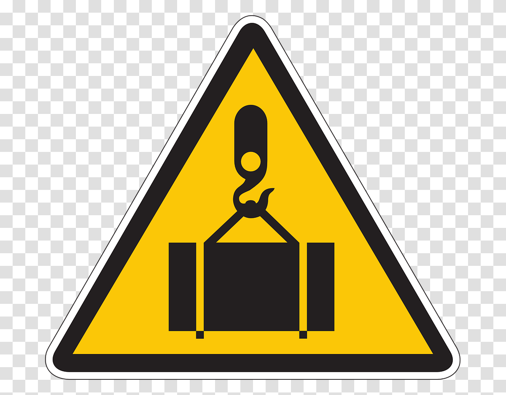 Overhead Crane Hazard Sign, Triangle, Road Sign Transparent Png