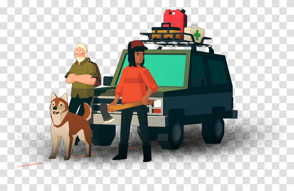 Overland Game Dog, Person, People, Transportation, Pet Transparent Png