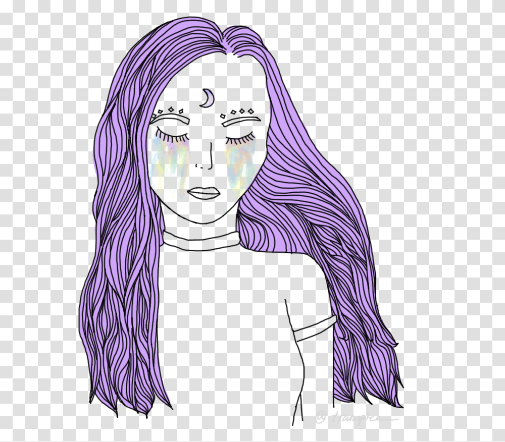 Overlay And Image Girl Purple, Modern Art, Person Transparent Png